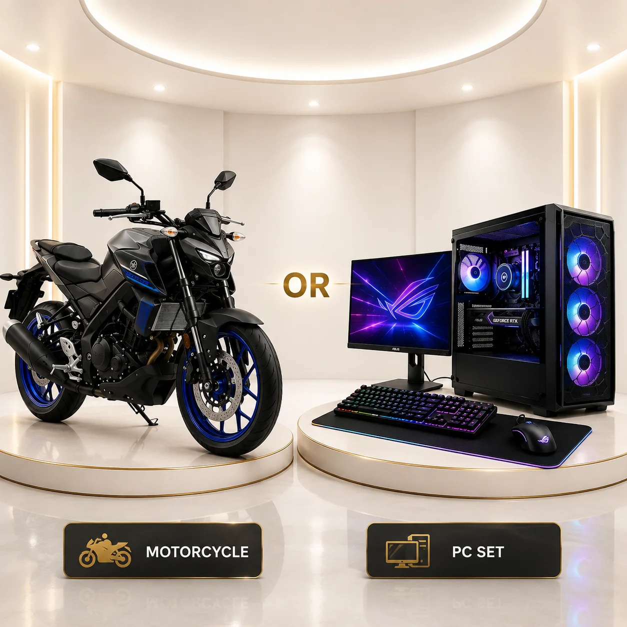 Motorcycle or PC set reward